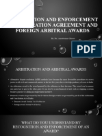 Recognition and Enforcement of Arbitration Agreement and Foreign Arbitral Awards