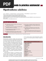 Ctualizando La Práctica Asistencial: Hipotiroidismo Subclínico