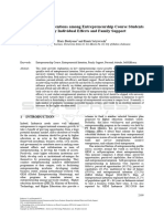 Entrepreneurial Intentions Among Entrepreneurship Course Students Shaped by Individual Effects and Family Support