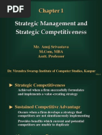 Strategic Management and Strategic Competitiveness: Mr. Anuj Srivastava Asstt. Professor