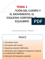 Tema 1. La Percepción Del Cuerpo y El Movimiento. El Esquema Corporal. El Equilibrio