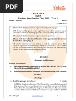 CBSE Class 10 English Literature Question Paper 2022 With Solutions Free PDF