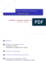 Cours1 - Introduction Au Compressive Sensing Et La Parcimonie