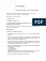 Ejercicios de Escalas Termodinámicas