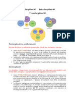 Interdisciplinarité Et Transdisciplinarité