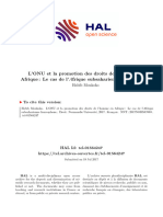 L'ONU Et La Promotion Des Droits de l'Homme en Afrique - Le Cas de l'Αfrique Subsaharienne Francοphοne