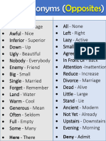 Antonyms List Antonyms and Synonyms List With PDF Opposite Words