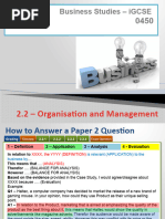 iGCSE - 2.2 - Organisation and Management