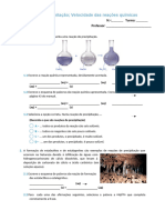 Teste Fisico Quimica 8 Ano Reacoes de Precipitacao