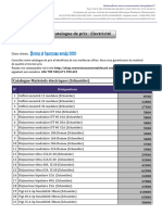 Catalogue de Prix Électricité Mise À Jour Le 21 01 2020