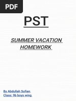 PST Summer Vacation Homework by Abdullah Sufian