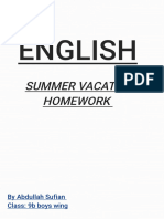 English Summer Vacation Homework by Abdullah Sufian