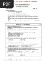 Cbse Class 12 Sample Paper 2023 24 Economics