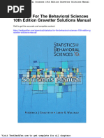 Dwnload Full Statistics For The Behavioral Sciences 10th Edition Gravetter Solutions Manual PDF