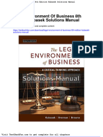 Dwnload Full Legal Environment of Business 8th Edition Kubasek Solutions Manual PDF