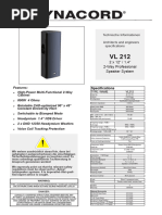 2 X 12" / 1.4" 2-Way Professional Speaker System: Technische Informationen Architects and Engineers Specifications