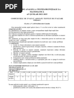 Analiza Teste Initiale Matematica 20192020