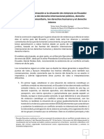 Una Breve Aproximación A La Situación de Violencia en Ecuador Desde La Óptica Del Derecho Internacion