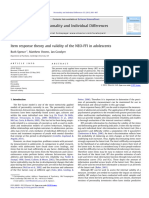 Item Response Theory and Validity of The NEO-FFI in Adolescents