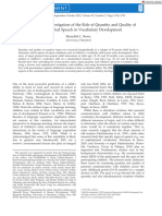 Child Development - 2012 - Rowe - A Longitudinal Investigation of The Role of Quantity and Quality of Child Directed Speech