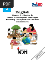 English5 Q3M1L3 Text Type Enumeration