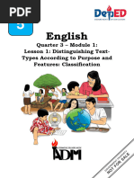 English-5-Q3-M1-L1Distinguishing Text-Types According To Purpose and Features Classification-Requillo