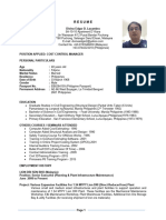 CV Divino Edgar Lacambra (Petrofac) - Cost Control Manager