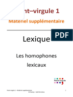 1.2 Français Les Homophones Lexicaux CORRIGE 2