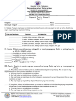 Diagnostic Test Science III With TOS 40 Items