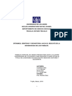 Trabajo de Grado Epónimos, Identidad y Geohistoria, Hacia El Rescate de La Idiosincrasia de Los Pueblos