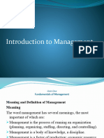 Introduction To Management