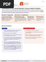 Certification of Your Family Member's Serious Health Condition Form - July - 2023