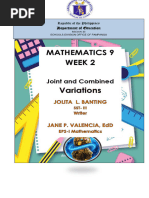 Math - Grade-9 - Q2 - WEEK2 - MODULE3-COMBINED & JOINT VARIATIONS