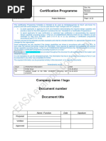 DOA Template Form Type Certification Programme