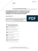 Investigating The Effects of Quality Factors and Organizational Factors On University Students Satisfaction of E-Learning System Quality