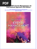 Instant Download Ebook PDF Events Management An International Approach 2nd Edition PDF Scribd