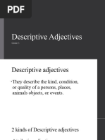 GRADE 3 - 3RD QUARTER Descriptive Adjectives