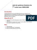 TP #2: Etude de Systèmes Linéaires Du 1 Et2 Ordre Avec SIMULINK