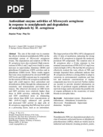 Antioxidant Enzyme Activities of Microcystis Aeruginosa in Response To Nonylphenols and Degradation of Nonylphenols by M. Aeruginosa