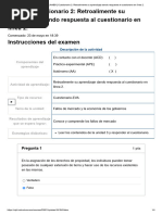 Examen - (AAB01) Cuestionario 2 - Retroalimente Su Aprendizaje Dando Respuesta Al Cuestionario en Línea 2