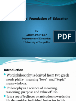 Philosophical Foundation of Education