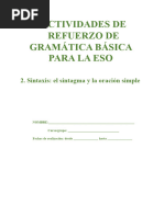 Actividades de Refuerzo de Gramatica Basica para La Eso-2