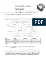 Longitude Latitude: Exercices.: Prénom: ...................... 6ème