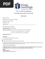 Year 11 Physics Mock 2023 - Question Paper