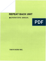 Type e Repeat Back Unit Operator's Manual