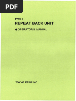 Type e Repeat Back Unit Operator's Manual