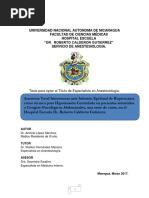 Universidad Nacional Autonoma de Nicaragua Facultad de Ciencias Médicas Hospital Escuela "Dr. Roberto Calderon Gutierrez" Servicio de Anestesiologia