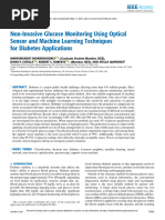 Non-Invasive Glucose Monitoring Using Optical Sensor and Machine Learning Techniques For Diabetes Applications