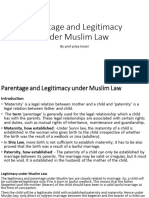 Parentage and Legitimacy Under Muslim Law