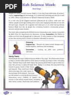 British Science Week 2019 Journeys Non-Chronological Reading Comprehension